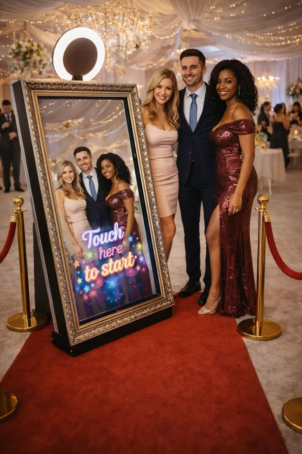 Mirror photo booth at a Dallas wedding